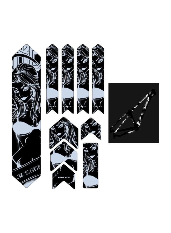 ENLEE 10-Piece Reflective Bike Frame Sticker Set - Image 5