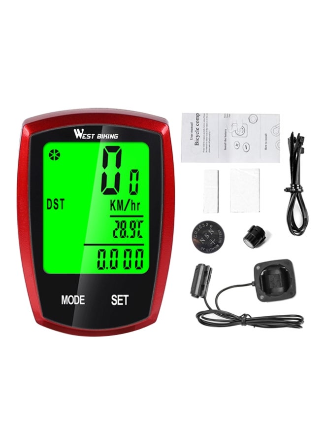 WEST BIKING Wired Bike Speedometer 6x4cm  - Image 1