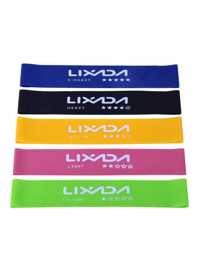LIXADA 5-Piece Resistance Loop Band Set Green Loop Band (60x5x0.035), Pink Loop Band (60x5x0.05), Yellow Loop Band (60x5x0.09), Black Loop Band (60x5x0.11), Blue Loop Band (60x5x0.13)cm - Image 3