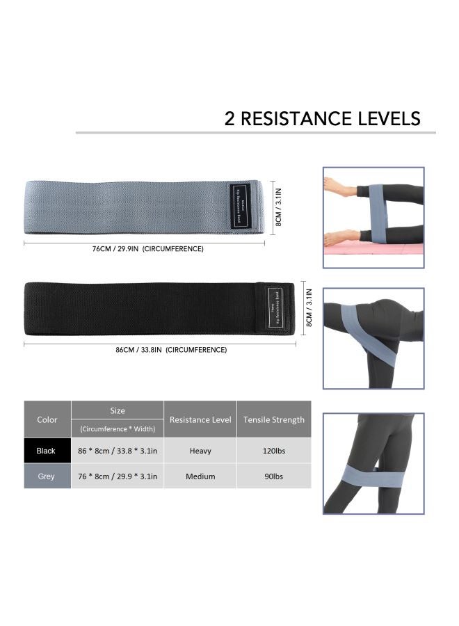 2-Piece Resistance Glute Band Set With Spiky Ball Black Band 86x8 cm, Grey Band 76x8 cm, Spiky Ball 7.5 cm - v1596092662/N39545432A_5