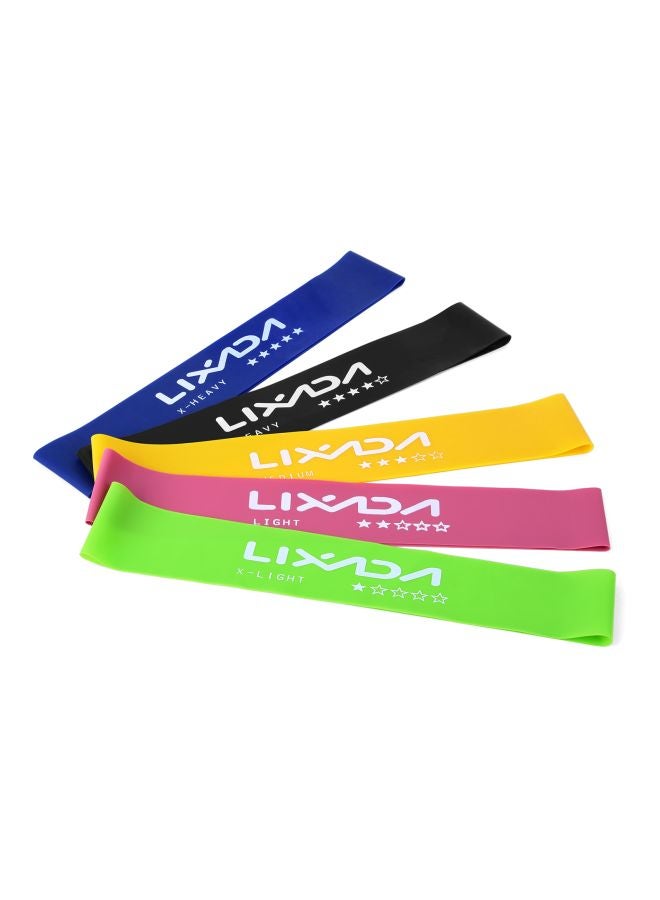 LIXADA 5-Piece Resistance Loop Band Set Green Loop Band (60x5x0.035), Pink Loop Band (60x5x0.05), Yellow Loop Band (60x5x0.09), Black Loop Band (60x5x0.11), Blue Loop Band (60x5x0.13)cm - Image 2
