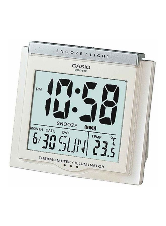 CASIO Square Shape Digital Alarm Clock White  - Image 1