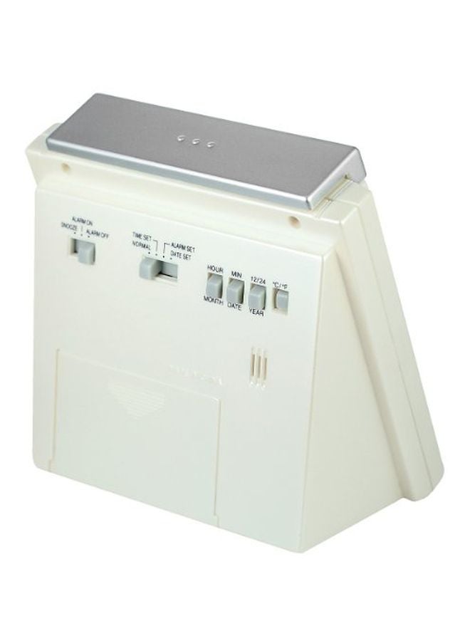CASIO Square Shape Digital Alarm Clock White  - Image 2