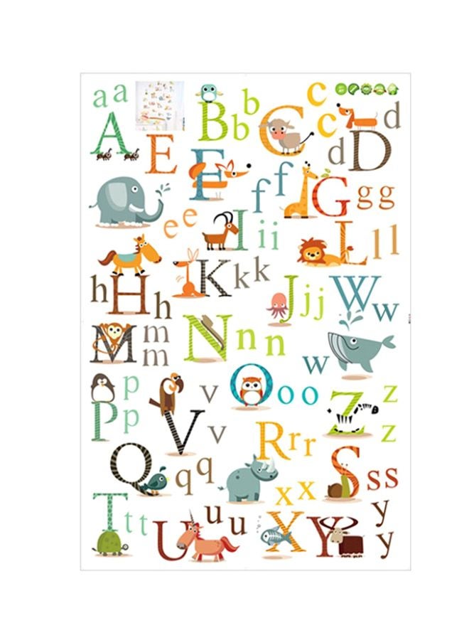 كياوكاي ملصق جداري من البولي فينيل كلوريد لتعليم الحروف الأبجدية بتصميم لطيف على شكل حيوانات متعدد الألوان 60x90سم