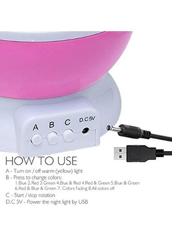 بيوينتي مصباح بروجيكتور ستارلايت بإضاءة على شكل أقمار ونجوم اسود/أبيض/زهري 13 x 8سم - Image 2