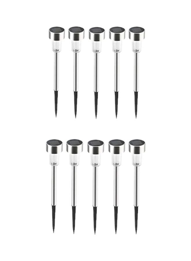 Beauenty 10-Piece Solar Power Yard Lamp Set Silver/White/Black 11 x 16cm - Image 1