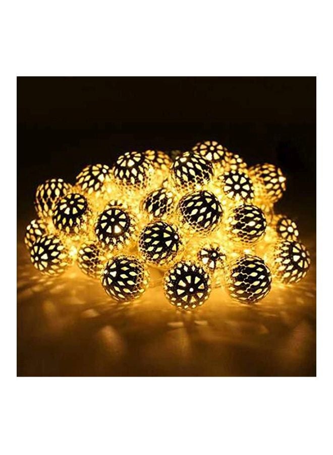 شريط أضواء مكون من 20 ضوء LED على شكل كرات ذهبي 9 x 8سم