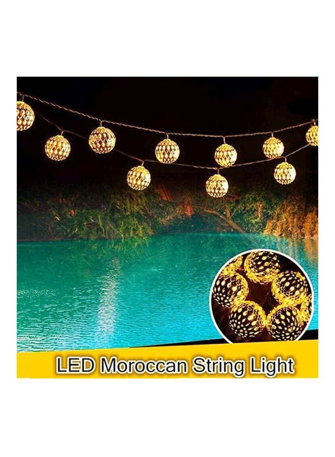 شريط أضواء مكون من 20 ضوء LED على شكل كرات ذهبي 9 x 8سم