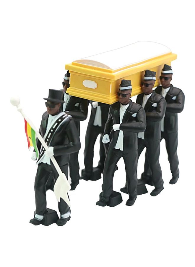 بي جي تمثال رجال ذوي بشرة سمراء يحملون نعشاً طراز WY-100 12x9.8x18سم - Image 1