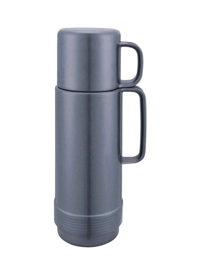 REEM Plastic Coffee/Tea Flask With Plastic Cup Dark Grey 0.5Liters
