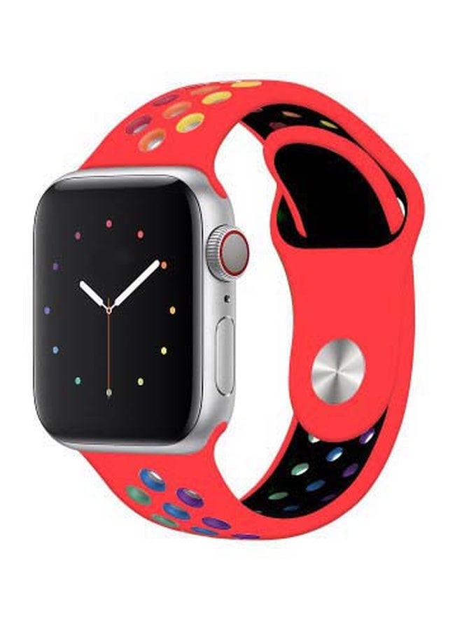 MARGOUN Henlein Series Replacement Band For Apple Watch 42/44mm Red/Pink/Yellow - Image 1