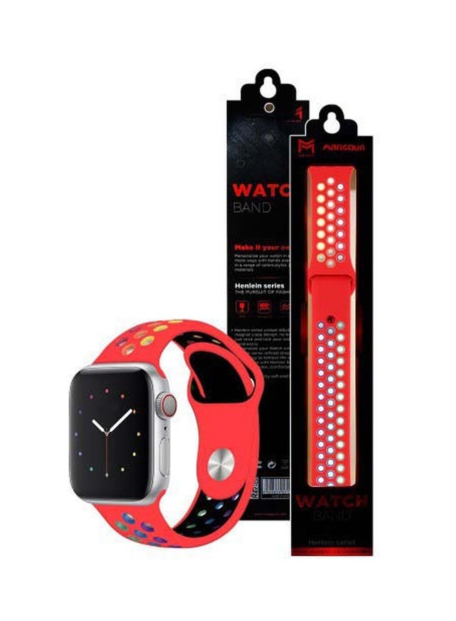 MARGOUN Henlein Series Replacement Band For Apple Watch 42/44mm Red/Pink/Yellow - Image 2