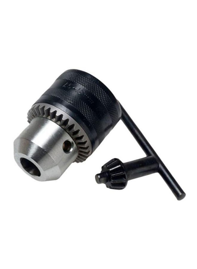Drill Chuck with Key Black/Silver