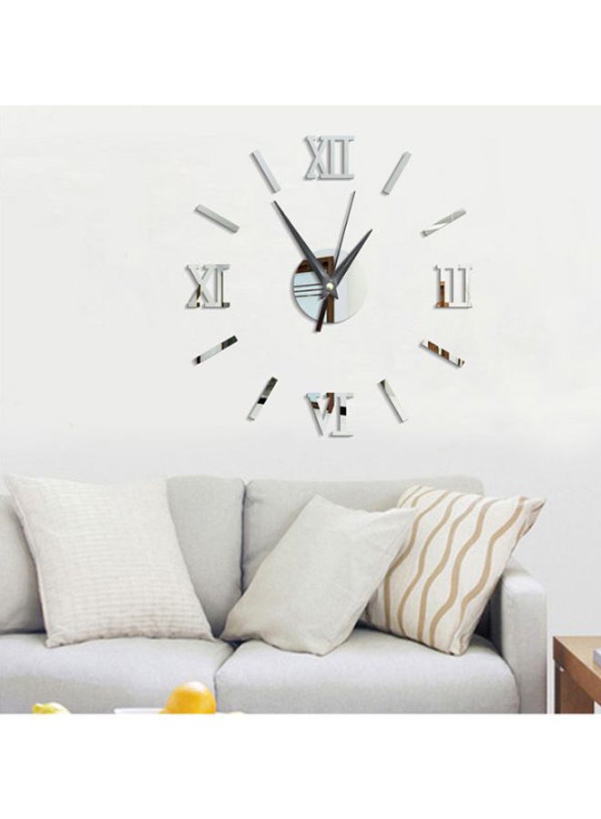 شاربدو ساعة حائط صامتة بتصميم فني وعصري بأرقام رومانية دون إطار قابلة للإزالة وخفيفة الوزن فضي 25x25سم - Image 2