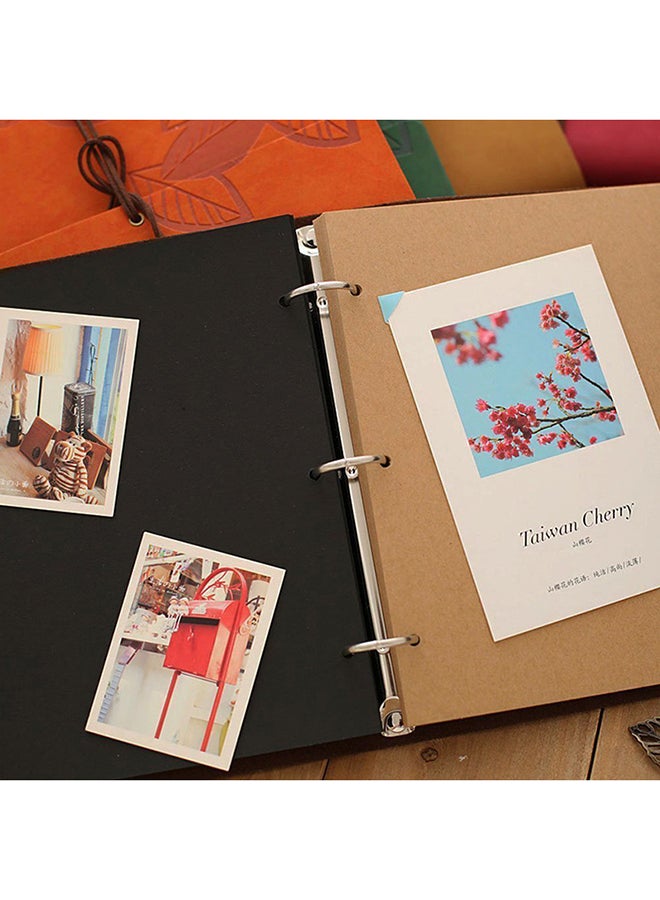 Ozone 60 Pages Leather Hand Scrapbook DIY Photo Album Book For FujiFilm Instax Mini Maroon - Image 2