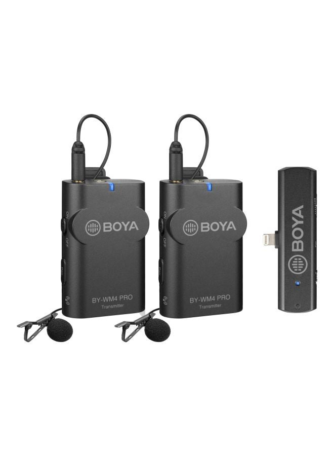 BOYA - BY-WM4 Pro-K4 Dual-Channel 2.4 GHz Wireless Microphone System For iOS Devices Black - Image 1