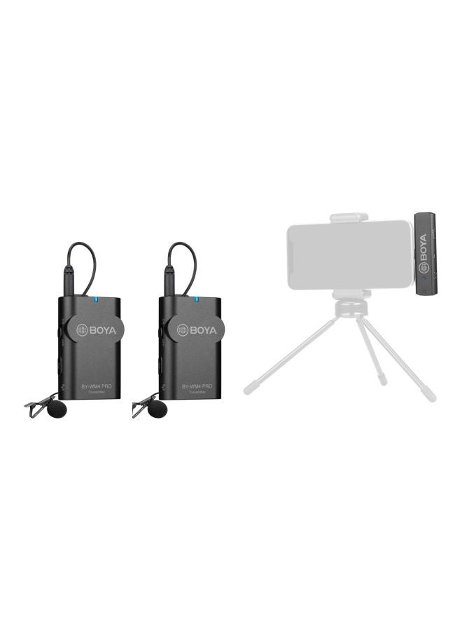 BOYA - BY-WM4 Pro-K4 Dual-Channel 2.4 GHz Wireless Microphone System For iOS Devices Black - Image 1