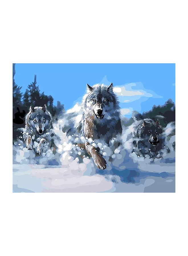 Generic - LifeFull DIY Paint by Numbers for Adults & Kids, Wolves Running in Snow, Acrylic Wall Art for Home Office, Calming Relaxation Color by Number Activity Kit, Paint by Numbers Canvas for Beginners & Experts 40x50cm Colorful 40x50cm - Image 1
