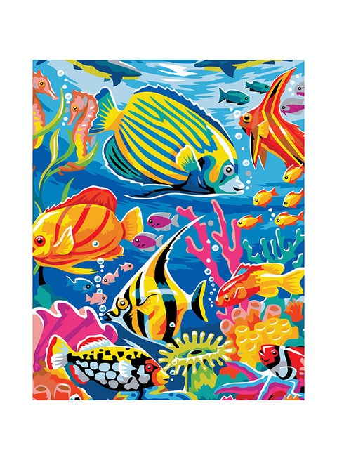 LifeFull DIY Paint by Numbers for Adults & Kids, School of Cartoon Fishes, Acrylic Wall Art for Home Office, Calming Relaxation Color by Number Activity Kit, Paint by Numbers Canvas for Beginners & Experts 40x50cm Colorful 40x50cm