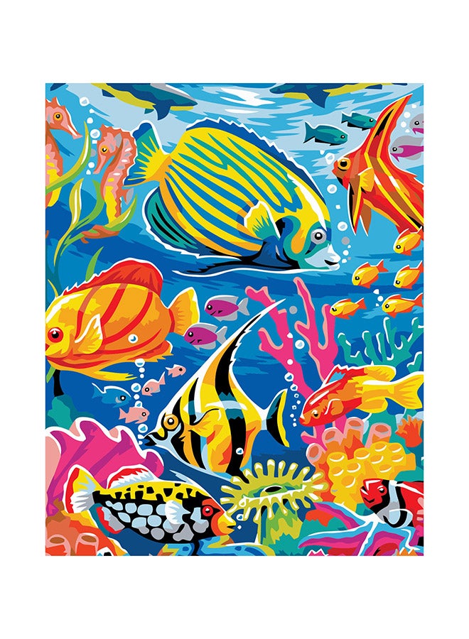 Generic LifeFull DIY Paint by Numbers for Adults & Kids, School of Cartoon Fishes, Acrylic Wall Art for Home Office, Calming Relaxation Color by Number Activity Kit, Paint by Numbers Canvas for Beginners & Experts 40x50cm Colorful 40x50cm  - Image 1