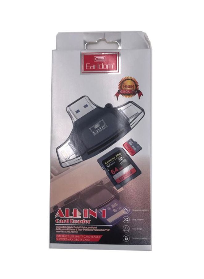 Earldom 2-Piece All In One Card Reader Black/Silver - Image 2