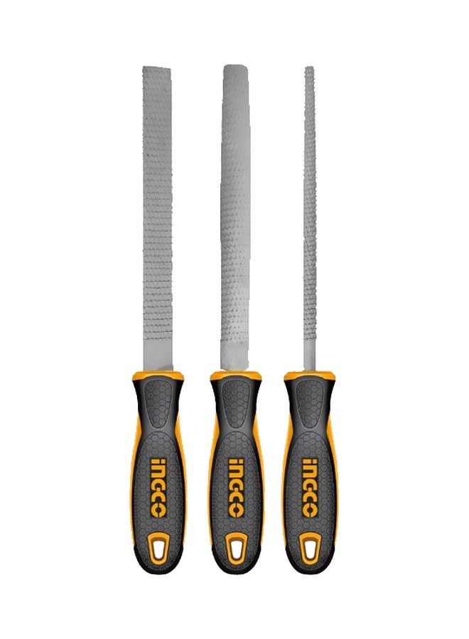 INGCO 3-Piece Steel File Set Black/Yellow/Silver 3x (8)inch  - Image 1
