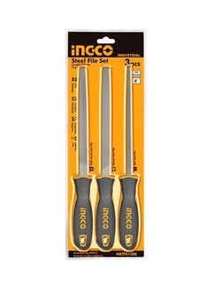 INGCO 3-Piece Steel File Set Black/Yellow/Silver 3x (8)inch  - Image 2
