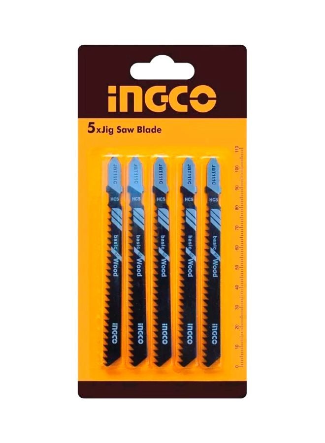 INGCO 5-Piece Jig Saw Blade Set Black/Blue 5x80cm 