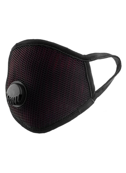 3D Plus Fabric 3-Layers Mask With Breathing Valve Maroon
