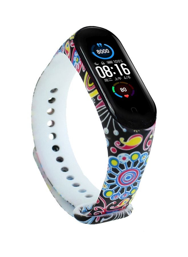 Foxcon Replacement Printed Silicon Band For Mi Band 5/6 Black/Red/Blue  - Image 1