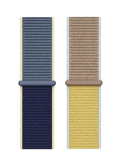 Foxcon Pack Of 2 Replacement Nylon Straps For Apple Watch Series 7/SE/6/5/4 41/40/38mm Blue/Camel/Yellow  - Image 2