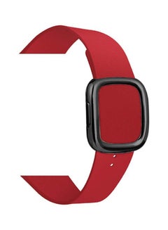 Foxcon Replacement Leather with Buckle Apple Watch Band for 45/44/42mm Red  - Image 2