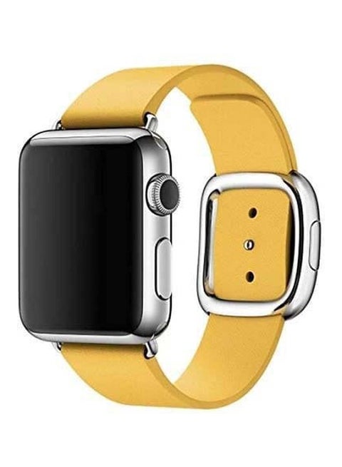Replacement Leather with Buckle Apple Watch Band for 41/40/38mm Yellow