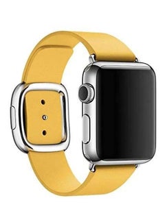 Foxcon Replacement Leather with Buckle Apple Watch Band for 41/40/38mm Yellow  - Image 2