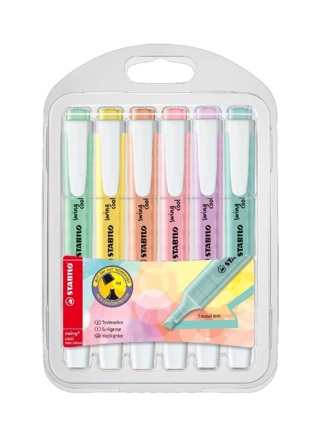 STABILO Pack Of 6 Swing Cool Pastel Highlighter Multicolour  - Image 1