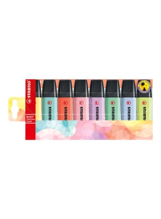 Pack Of 8 Boss Pastel Highlighter Multicolour - v1596122192/N39555230A_1
