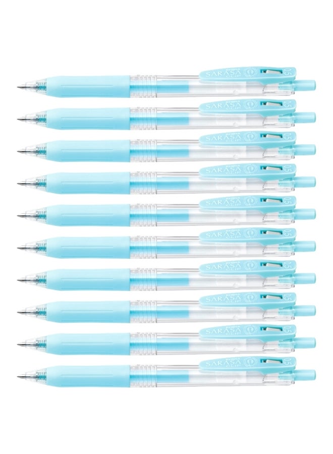 زيبرا مجموعة أقلام حبر جل ساراسا قابلة للسحب مكونة من 10 أقلام أزرق