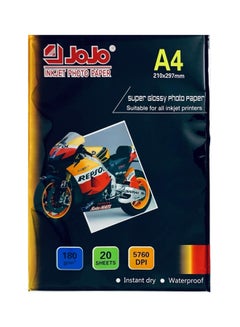 JOJO A4 Super Glossy Inkjet Photo Paper 180gsm  - Image 1