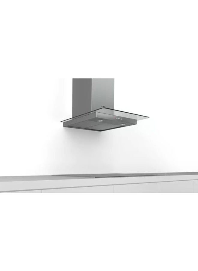 BOSCH Serie | 4 Wall-Mounted Cooker Hood 60cm Clear Glass 252 W DWG66CD50Z Silver - Image 4