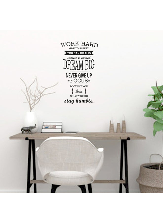 Stickie Art Work Hard Give Your Best Wall Stickers Home Decoration Diy Removable Wall Decals For Living Room Bedroom Multi-Colour Sta-313 White/Black 50x70cm  - Image 2