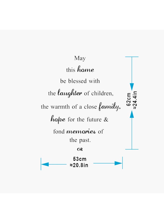 Stickie Art May This Home Be Blessed Slogan Wall Decal White/Black 50x70cm - Image 3