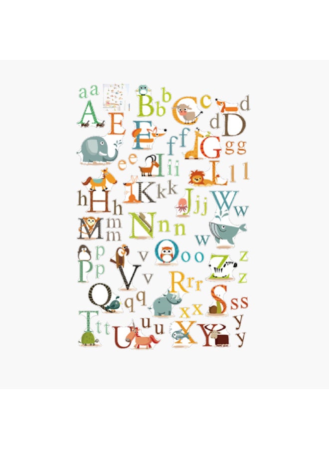 Stickie Art Colourful Animal Alphabets Decorative Wall Decal Multicolour - Image 1