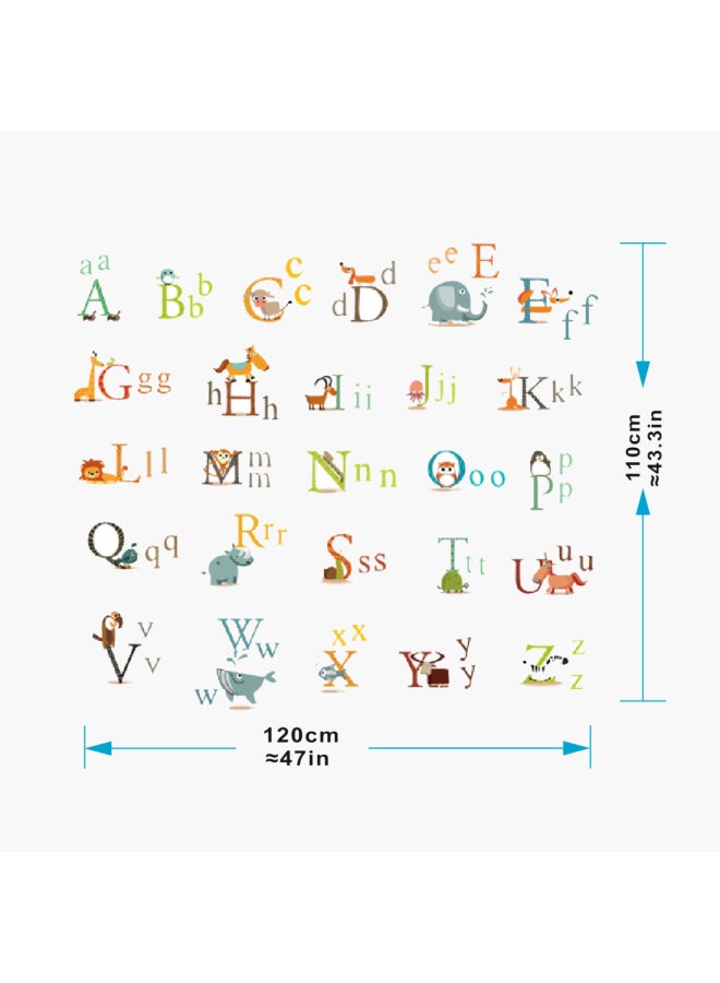 Stickie Art Colourful Animal Alphabets Decorative Wall Decal Multicolour - Image 3