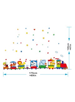 Stickie Art Cartoon Animal Train Ride Decorative Wall Decal Multicolour 60x90cm  - Image 3