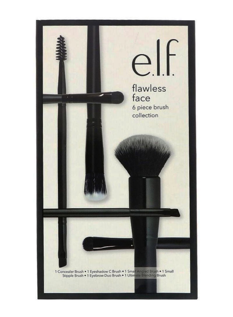 إلف طقم فرش الوجه فلوليس مكوَّن من 6 قطع أسود/ أبيض - Image 2