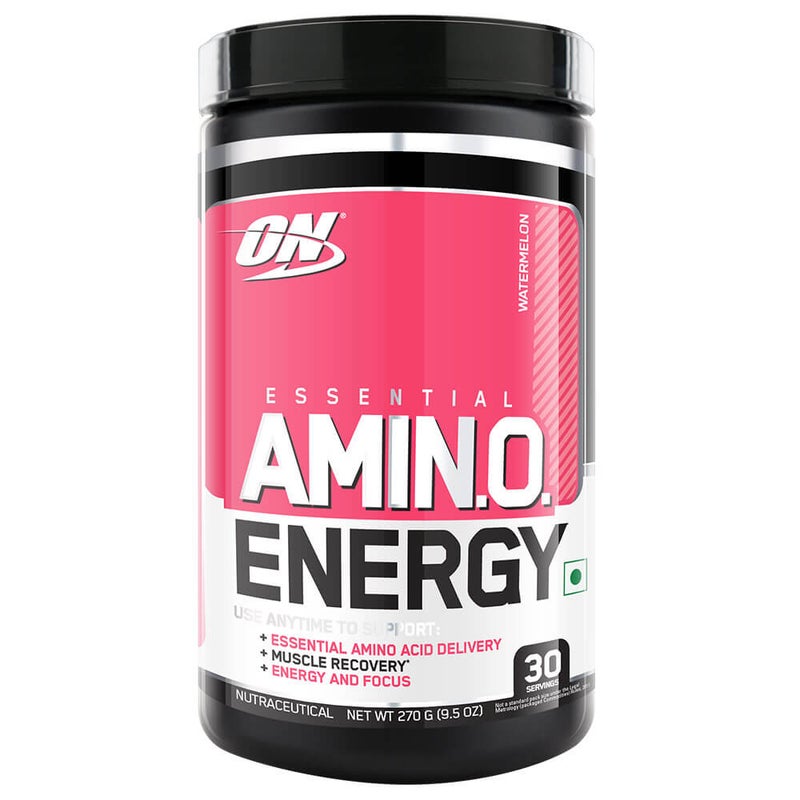 Optimum Nutrition Amino Energy Pre Workout With Green Tea Bcaa Amino Acids Keto Friendly Green Coffee Extract Zero Grams Of Sugar Anytime Energy Powder Watermelon 30 Servings  - Image 1