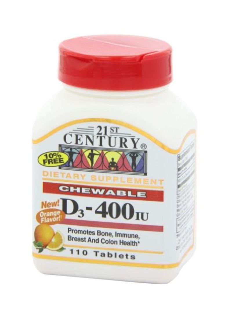 21st CENTURY - Chewable D3 400 IU Supplement - 110 Tablets - Image 1