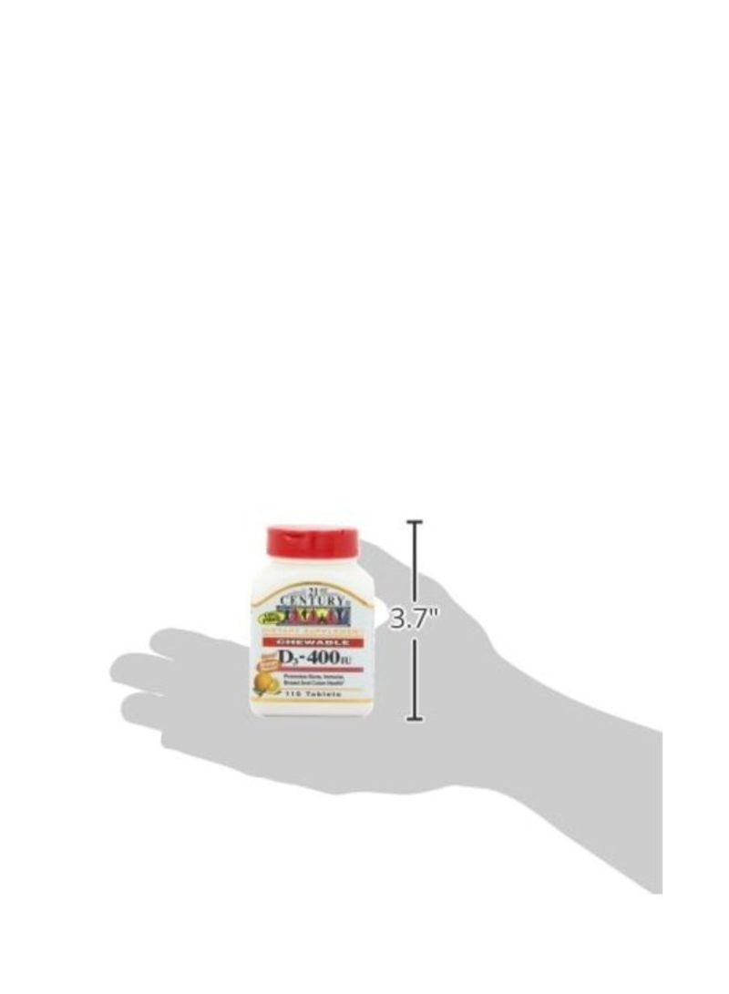 21st CENTURY - Chewable D3 400 IU Supplement - 110 Tablets - Image 1