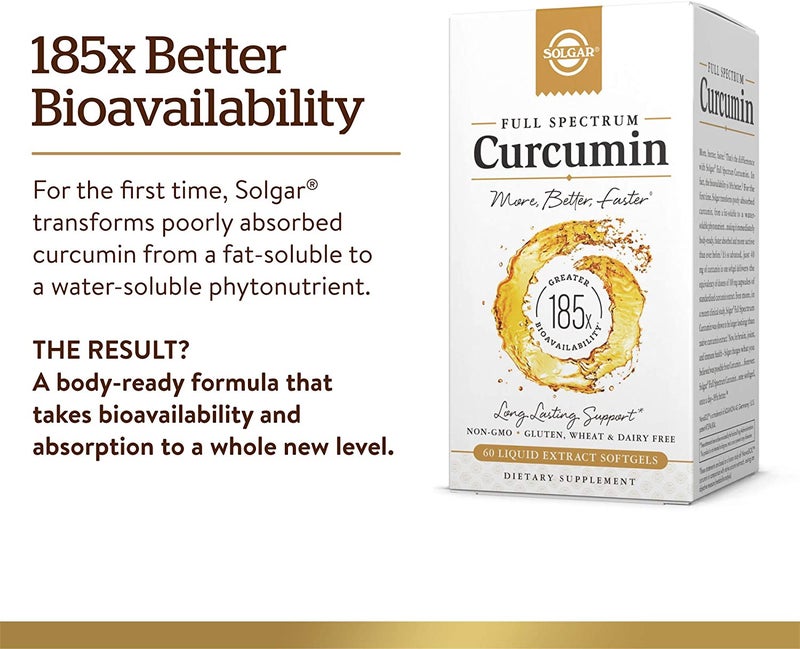 Solgar Full Spectrum Curcumin Dietary Supplement - 60 Softgels - Image 3