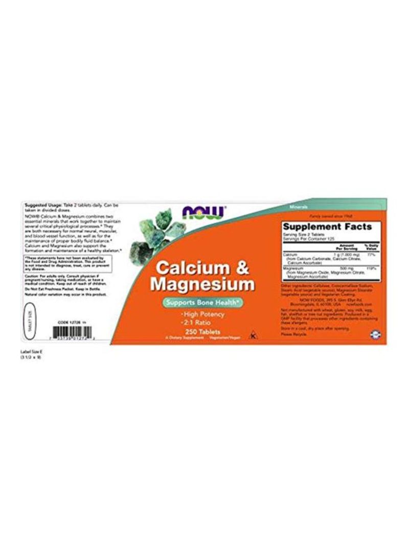 Now Foods Pack Of 2 Calcium And Magnesium Dietary Supplement - 250 Tablets - Image 2